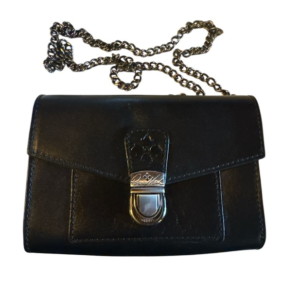 NWOT Patricia Nash Black Leather - Gunmetal Hardware- Crossbody Chain. - Picture 2 of 6